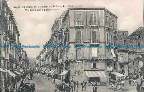 R030894 Messina vor der Katastrophe vom 28. Dezember 1908. Via Garibaldi und Porta M