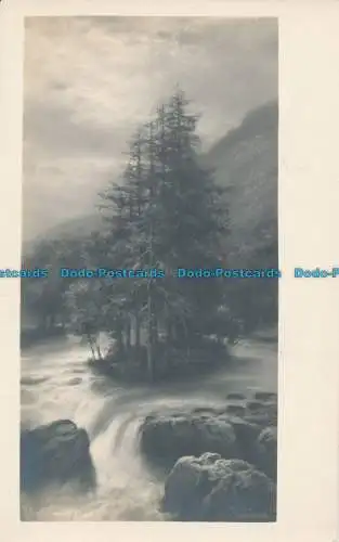 R032610 alte Postkarte. Fluss und Wasserfall. Charles Worcester. Chic