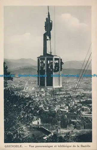 R033789 Grenoble. Panoramablick und Seilbahn auf die Bastille