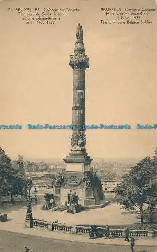 R033812 Brüssel. Kongresssäule. Fototypie