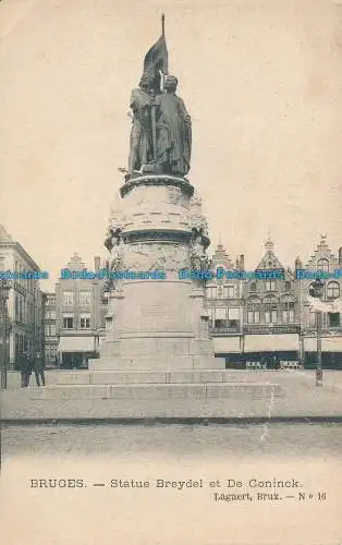 R033814 Brügge. Breydel- und De-Coninck-Statue. Lagaert