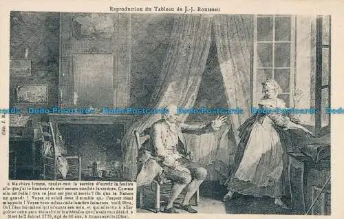 R033934 Reproduktion des Gemäldes von J. J. Rousseau. J. Burgund