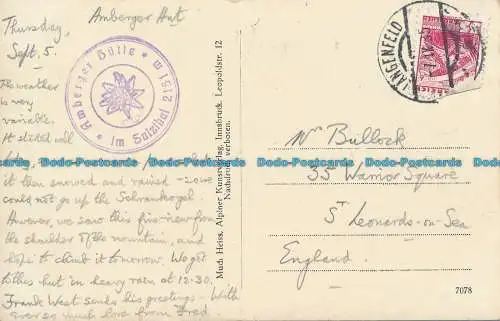 R034101 Schwarzenbergferner. Sulztaler. Viel Heiss. 1935