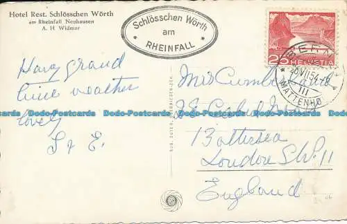 R034183 Der Rheinfall. Rud. Suter. 1954