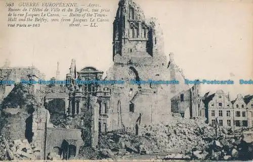 R033265 Europäischer Krieg. Arras. Saal und Glockenturm gesehen von Jacques Le Caron