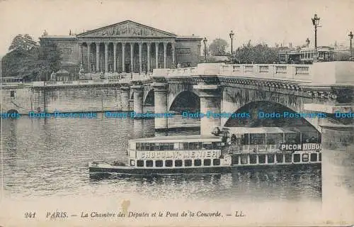 R033389 Paris. Die Abgeordnetenkammer und die Concorde-Brücke. Levy Fils. Nr. 2