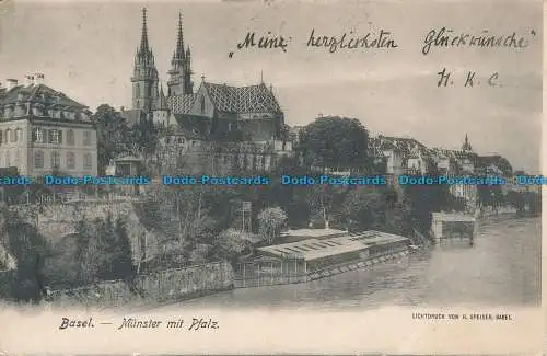 R034309 Basel. Münster mit Pfalz. H. Speiser. 1905