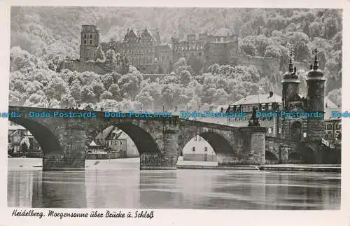 R034499 Heidelberg. Morgensonne über Brucke u. Schloss. Edm. v. König. RP