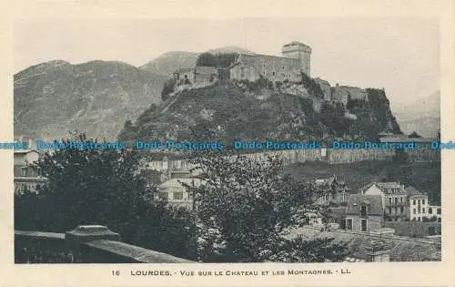 R034574 Lourdes. Blick auf das Schloss und die Berge. Levy und Neurdein vereint. N