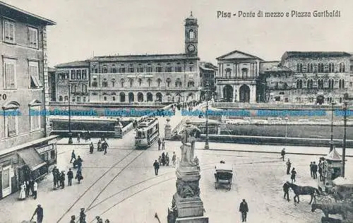 R034616 Pisa. Ponte di Mezzo und Piazza Garibaldi. P. Schnarchen