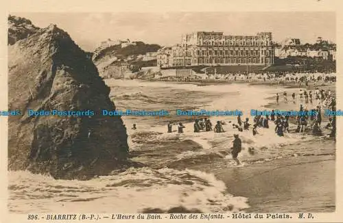 R034667 Biarritz. Die Badezeit. Kinderfelsen. Hotel du Palais. Marcel De