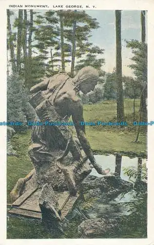 R035126 Indian Monument. Lake George. N.Y. Tichnor