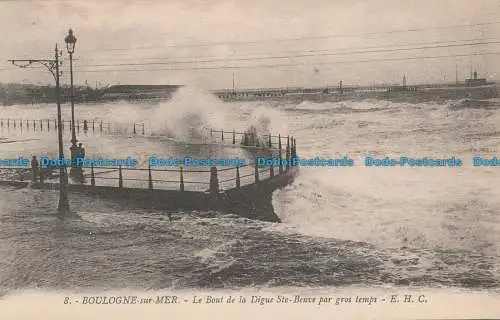 R034748 Boulogne sur Mer. Le Bout de la Digue Ste Beuve von Gros Temps