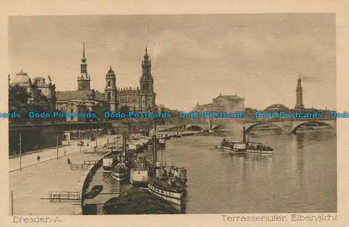 R034960 Dresden A. Terrassenufer Elbansicht. Johannes Leonhardt