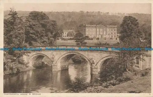 R035571 Chatsworth Haus und Brücke. Photochrom. Nr. 5