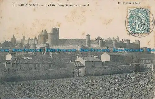 R035687 Carcassonne. La Cite. Gesamtansicht nach Norden. 1904