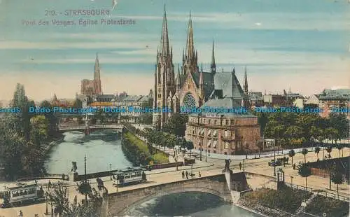 R035731 Straßburg. Pont des Vogesen. Evangelische Kirche. Bergeret