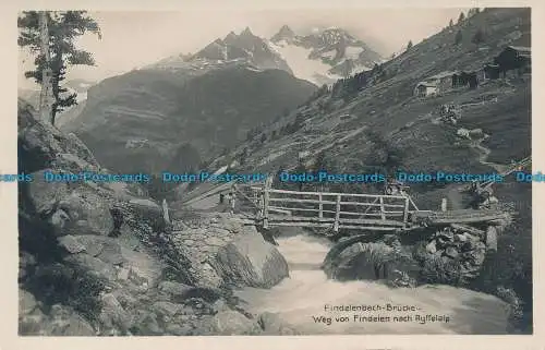 R035954 Findelenbach Brucke. Weg von Findelen nach Ryffelalp. Perrochet Matile