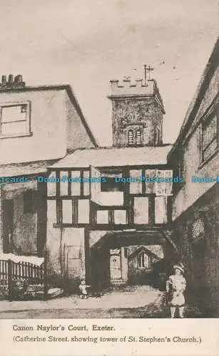 R000256 Canon Naylors Court. Exeter. Catherine Street Showing Tower of St. Steph