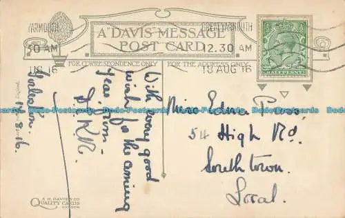 R000896 Grußpostkarte. Zu Ihrem Geburtstag. Davis. 1916