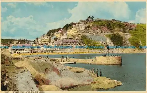 R000932 Banjo Pier und Beach Looe. Harvey Barton