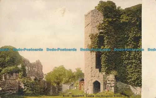 R000979 Goodrich Castle. Der achteckige Turm. Photochrom