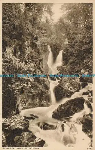 R001010 Ambleside. Lager Ghyll Force. Photochrom. Nr. 9332