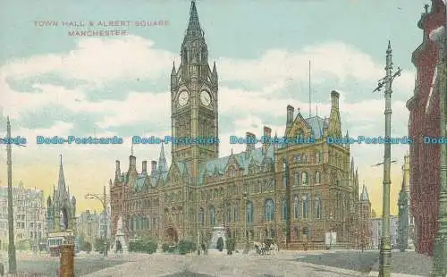 R001097 Rathaus und Albertplatz. Manchester. Edelstein