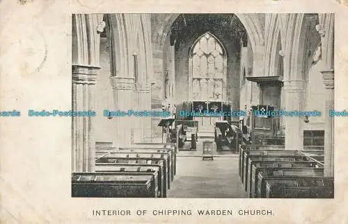 R001202 Innenraum der Chipping Warden Church. 1909