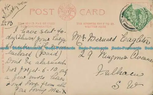 R001721 Alte Postkarte. Frau mit Rosen. Jackson. Jay Em Jay. 1914