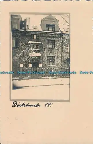 R001738 Alte Postkarte. Haus und Schnee. 1934