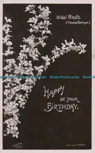 R001538 Grußpostkarte. Alles Gute zum Geburtstag. Brautkranz. Schnell. 1909