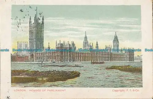 R001607 London. Häuser des Parlaments. F.F. und Co. 1908