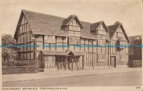 R001867 Shakespeares Geburtshaus. Stratford auf Avon. Sweetman. Solograph. Nr. 2306