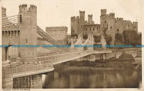 R001690 Conway Castle und Brücke. Nr. 5612. 1952