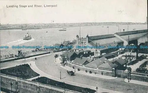 R001949 Landebühne und Fluss. Liverpool. Valentinstag. 1916