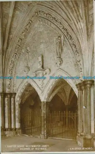 R002188 Kapitelhaus. Westminster Abbey. Tür der Vorhalle. H.M. Büro von