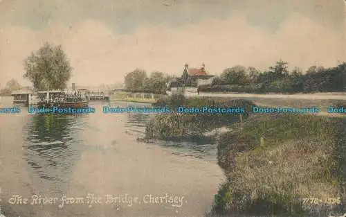 R002374 Der Fluss von der Brücke. Chertsey. Frank Foster