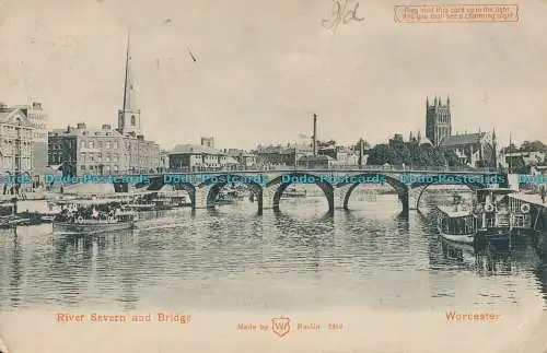 R002487 Fluss Severn und Brücke. Worcester