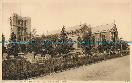 R003555 Bury St. Edmunds. St. James Cathedral und Normannischer Turm. Photochrom. Nr. 3