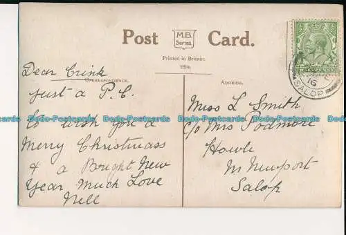 R002986 Grußpostkarte. Frohe Weihnachten. M.B. 1915