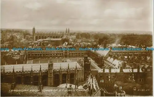 R002994 Cambridge von der Tower of St. Johns Chapel. Valentinstag. Nr. 21151. RP