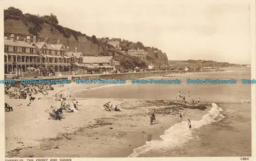 R002656 Shanklin. Die Vorderseite und der Sand. Photochrom. Nr. V654