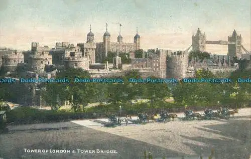 R004093 Tower of London und Tower Bridge. D.C. Thomson