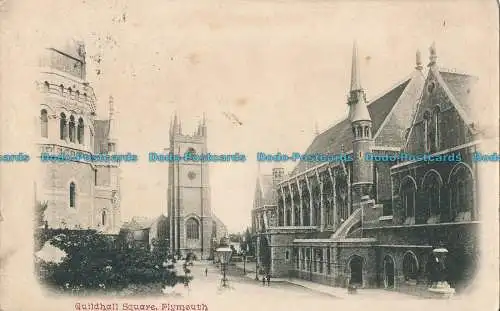 R002713 Guildhall Square. Plymouth. 1904