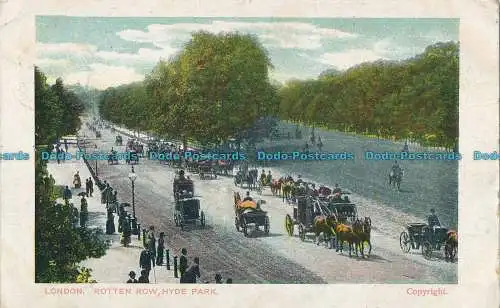 R003771 London. Faule Reihe. Hyde Park. 1904