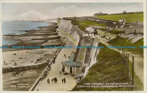 R003792 Die Unterklippenpromenade. Blick nach Westen. Ovingdean. Brighton. Wardell. Br