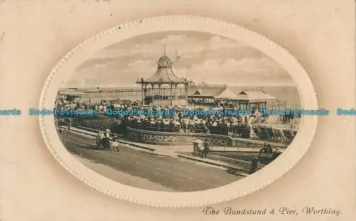 R004285 Der Bandstand und Pier. Worthing. Victoria. 1911