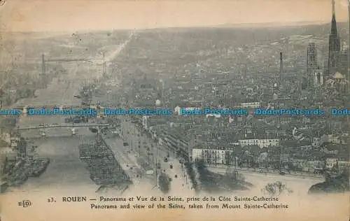 R012056 Rouen. Panorama und Blick auf die Seine vom Mount Sainte Catherine.