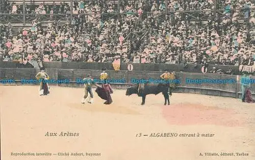 R012124 Aux Arenes. Algabeno Entrant a Matar. A. Villatte. Nr. 13